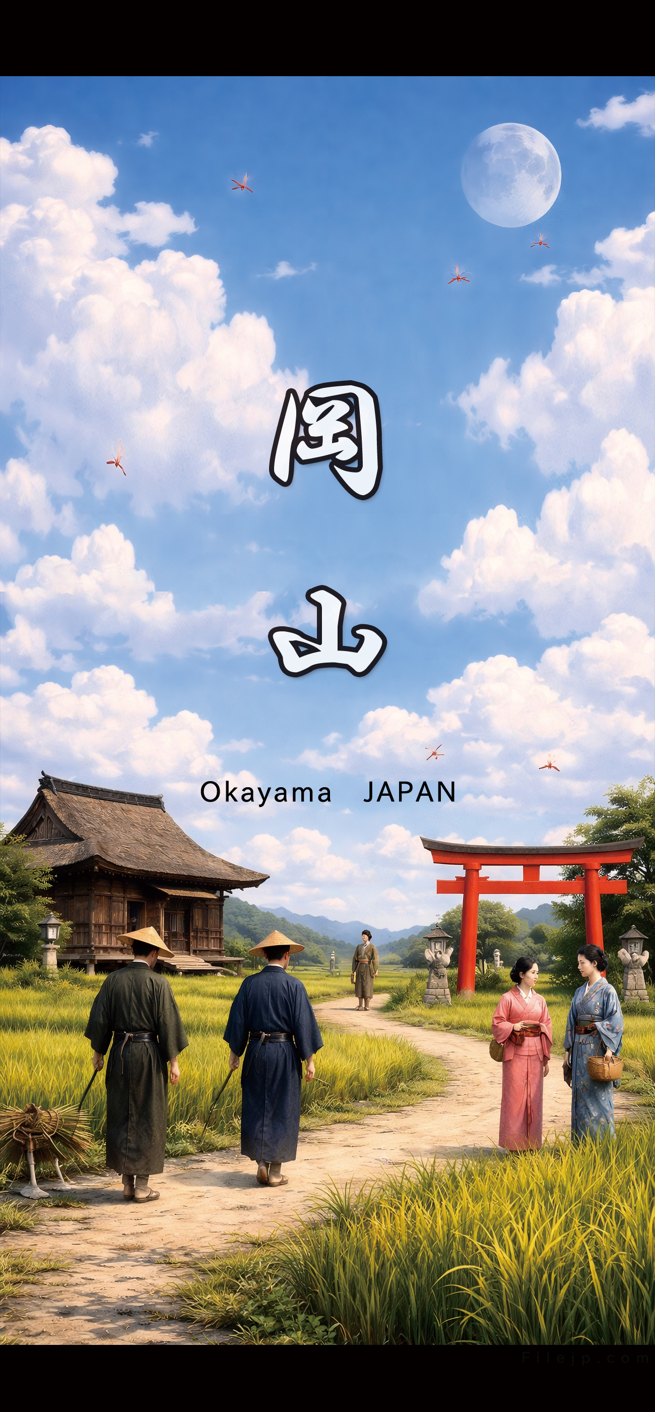 okayama (岡山)　Japanese Place Name Wallpaper