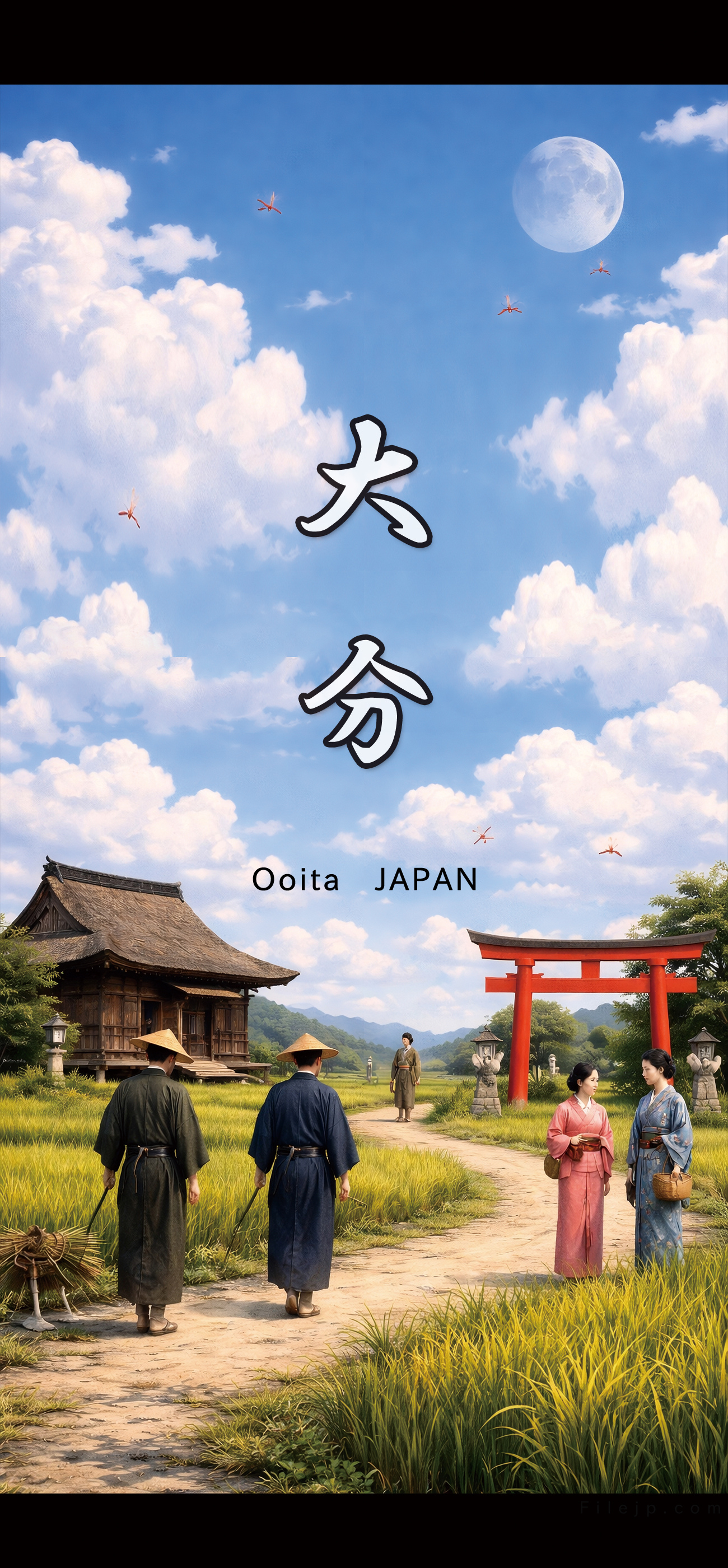 oita (大分)　Japanese Place Name Wallpaper